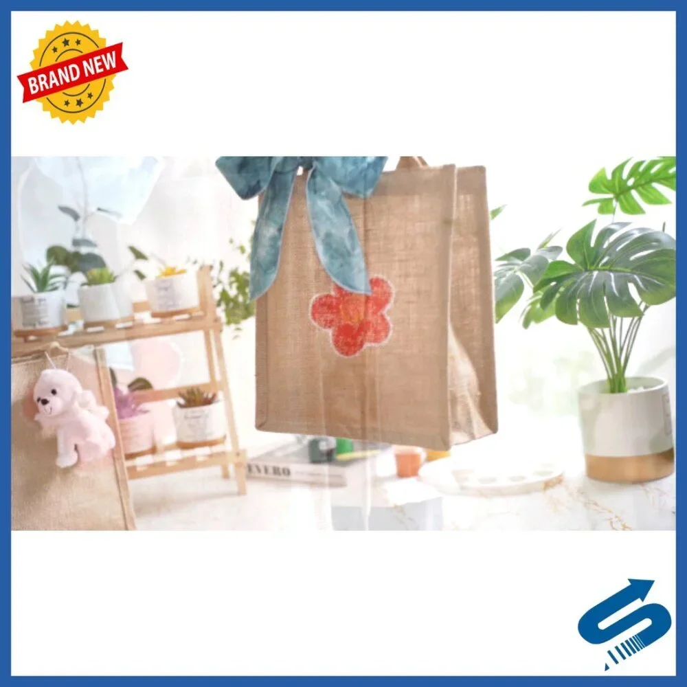 Reusable Burlap Tote Bags Minimal Chic Eco-Friendly Beach Wedding Shopping